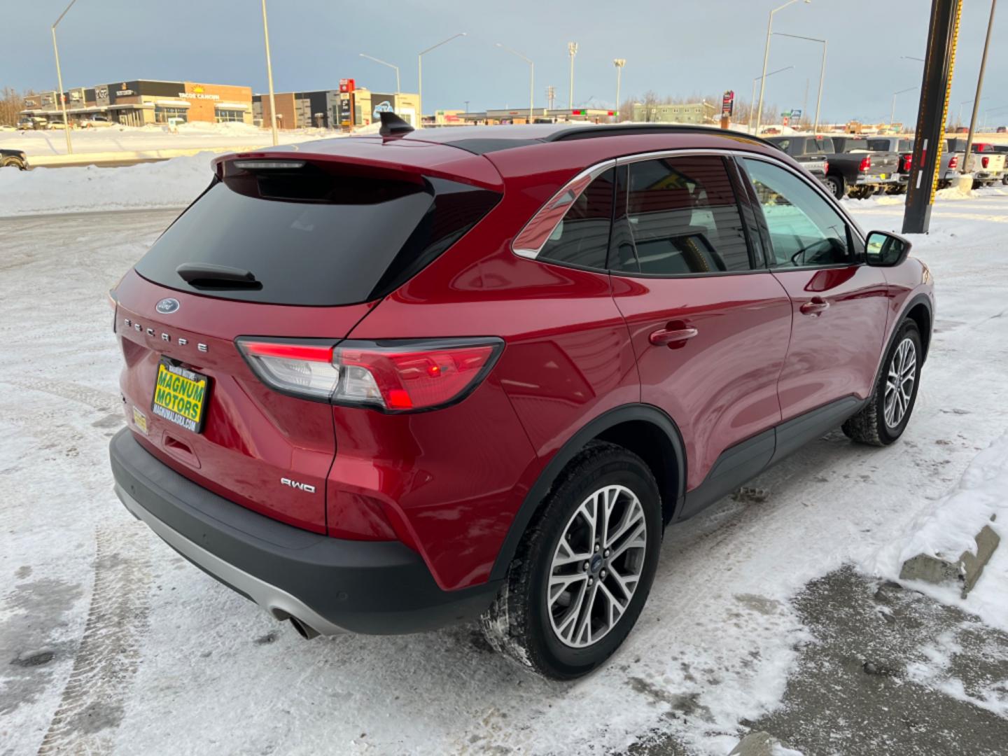 2021 Red Ford Escape SEL AWD (1FMCU9H67MU) with an 1.5L L3 engine, 6A transmission, located at 1960 Industrial Drive, Wasilla, 99654, (907) 274-2277, 61.573475, -149.400146 - Photo#5